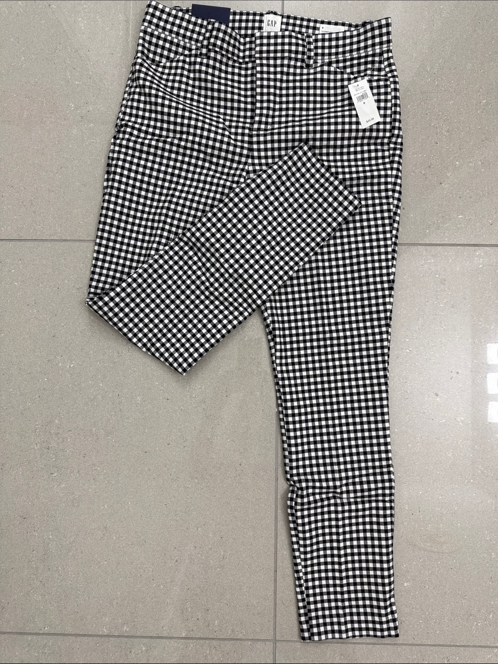GAP Womens Black and White Gingham Skinny ankle pants size 8
